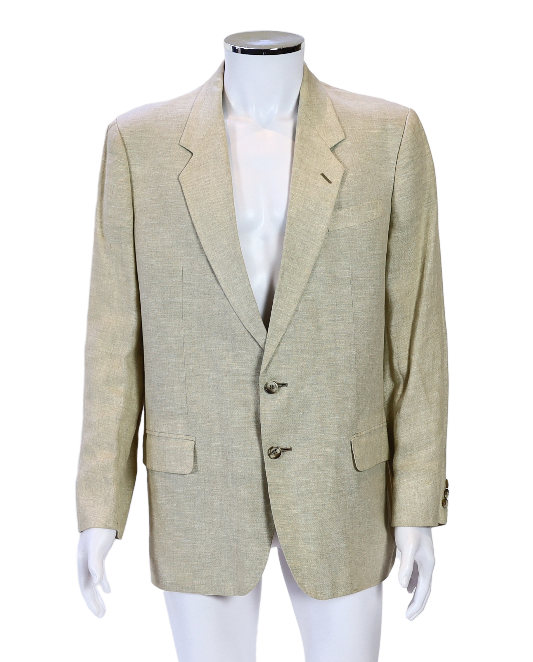 A Paul Smith gentlemen's beige linen single breasted suit, approx size 42